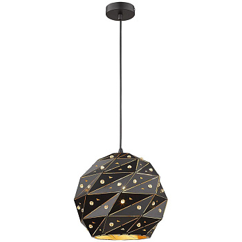 Светильник подвесной Черный/Черный, Золото, Прозрачный E27 1*60Вт WE264.01.026 WERTMARK