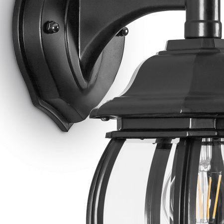 Светильник садово-парковый Feron 8102/PL8102 восьмигранный на стену вниз 100W E27 230V, черный