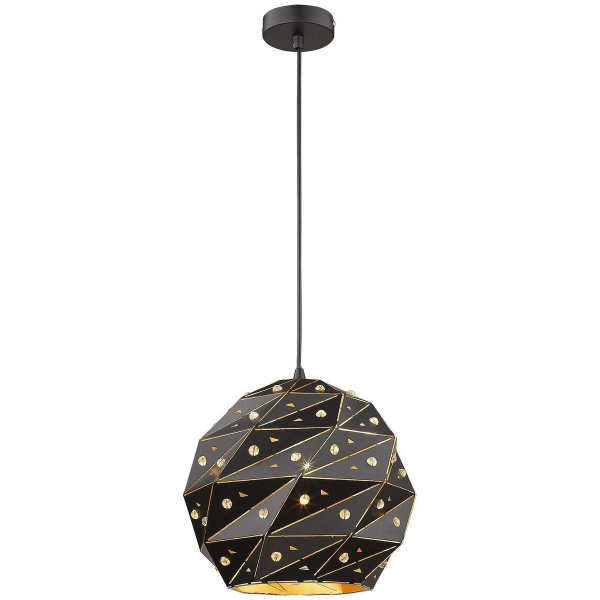 Светильник подвесной Черный/Черный, Золото, Прозрачный E27 1*60Вт WE264.01.026 WERTMARK