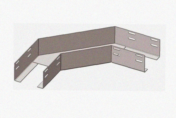 Лоток угловой перфорированный КГ 250х100-135 УТ1,5 поворот на 135, оцинкованный лист, S1,0