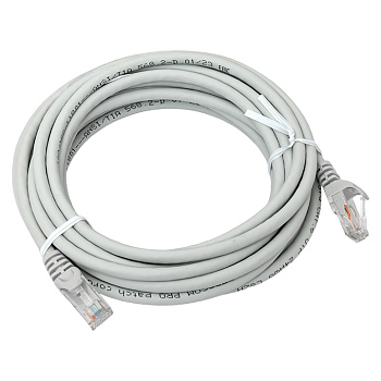 Патч-корд TERACOM PRO Cat,6 неэкранированный UTP оболочка LSZH серый (5,0м) EKF