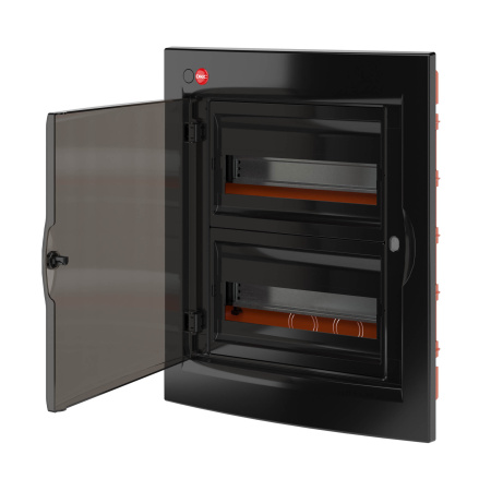 ЩРв-П-24, IP41, черный, с клеммным блоком 63А и замком DKC