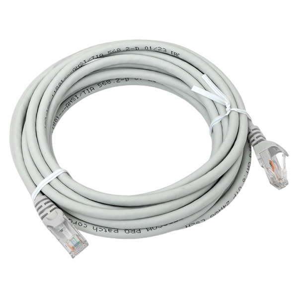 Патч-корд TERACOM PRO Cat,6 неэкранированный UTP оболочка LSZH серый (5,0м) EKF