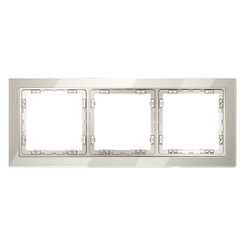 Рамка стеклянная Voltum S70 на 3 поста, (кашемир, стекло)