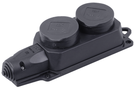 Розетка (колодка) 2-местная РБ32-1-0м с защитными крышками IP44 ОМЕГА IEK