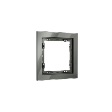 Рамка стеклянная Voltum S70 на 1 пост, (титан, стекло)
