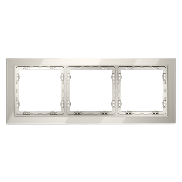 Рамка стеклянная Voltum S70 на 3 поста, (кашемир, стекло)