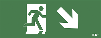 Самоклеящаяся этикетка 240х90мм "Фигура/стрелка вниз вправо"для ДПА IP20/54 IEK