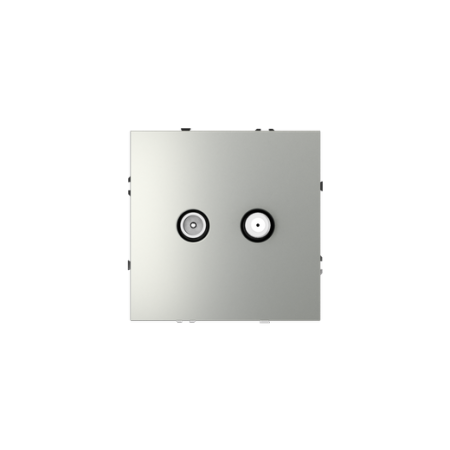 Розетка телевизионная встраиваемая Voltum S70 оконечная TV+SAT, (сталь)