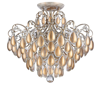 Люстра 4*E14 40Вт Белый с Золотом IP20 Chabrol FR2302-CL-04-WG Freya