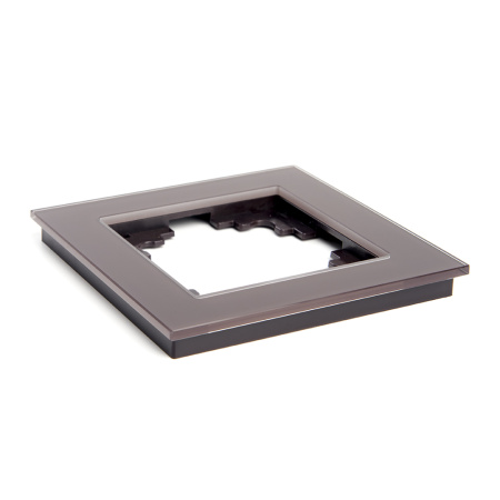 Рамка 1-местная, стекло, STEKKER, GFR00-7001-04, серия Катрин, шоколад