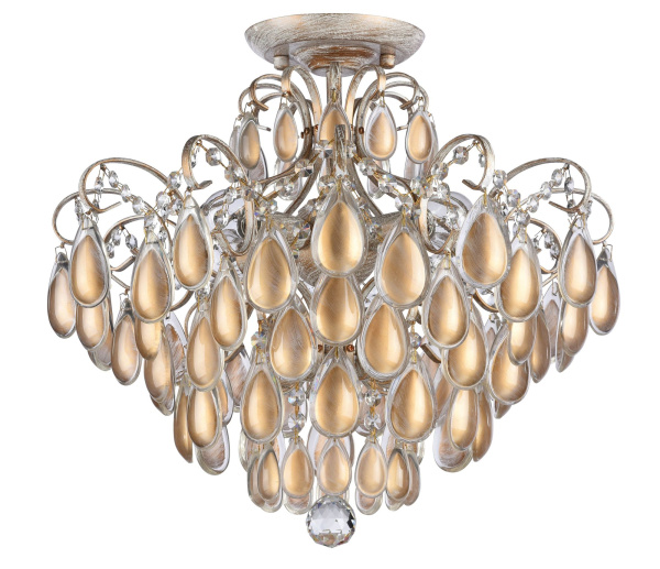 Люстра 4*E14 40Вт Белый с Золотом IP20 Chabrol FR2302-CL-04-WG Freya