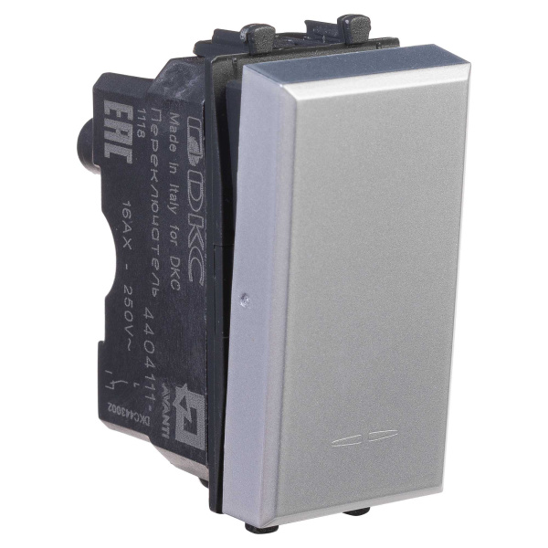 Переключатель модульный, "Avanti", "Закаленная сталь", 1 модуль DKC