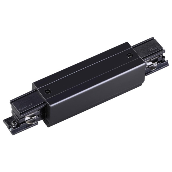 Соединитель с токопроводом прямой внешний для трехфазн.шинопровода IP20 черный NOVOTECH