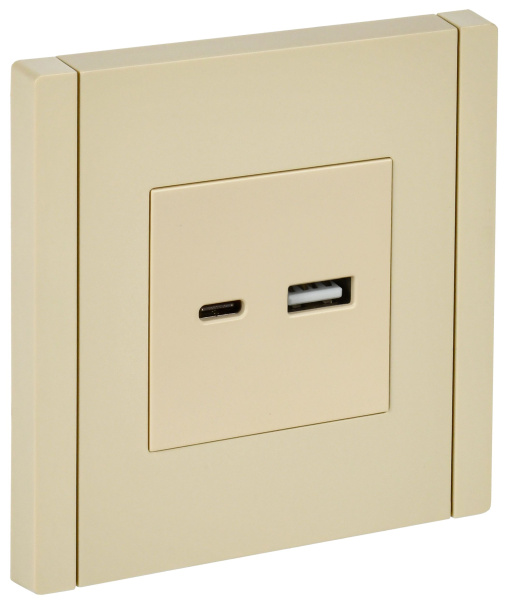 FORTE&PIANO Розетка USB A+C 3,1А FP450 ваниль IEK FORTE&PIANO Розетка USB A+C 3,1А FP450 ваниль IEK