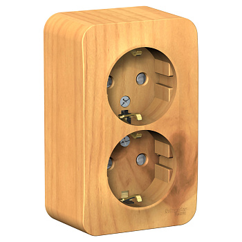 BLANCA Розетка ОУ двойная с зазем. со шторк. 16А ясень IP20 Schneider Electric