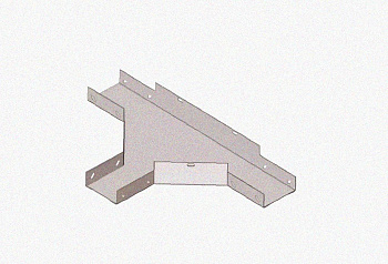 Лоток тройниковый замковый глухой ОТЗГ 200х65 УТ1,5, оцинкованный лист, S1,5