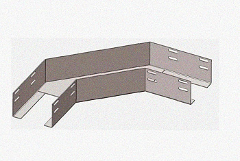 Лоток угловой перфорированный КГ 300х50-90 УТ1,5 поворот на 90, оцинкованный лист S1,5