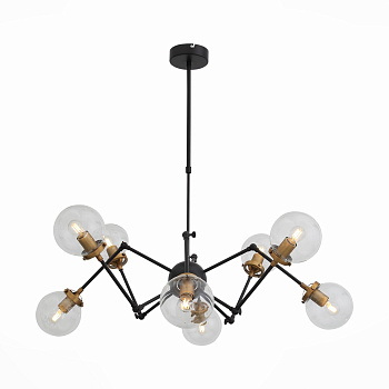 Люстра потолочная Черный, Золото/Прозрачный E27 8*40Вт (из 2-х коробок) SL234.402.08 ST LUCE