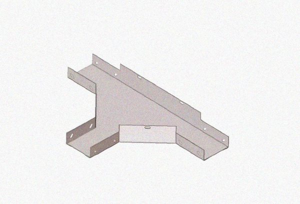 Лоток тройниковый замковый глухой ОТЗГ 200х65 УТ1,5, оцинкованный лист, S1,5