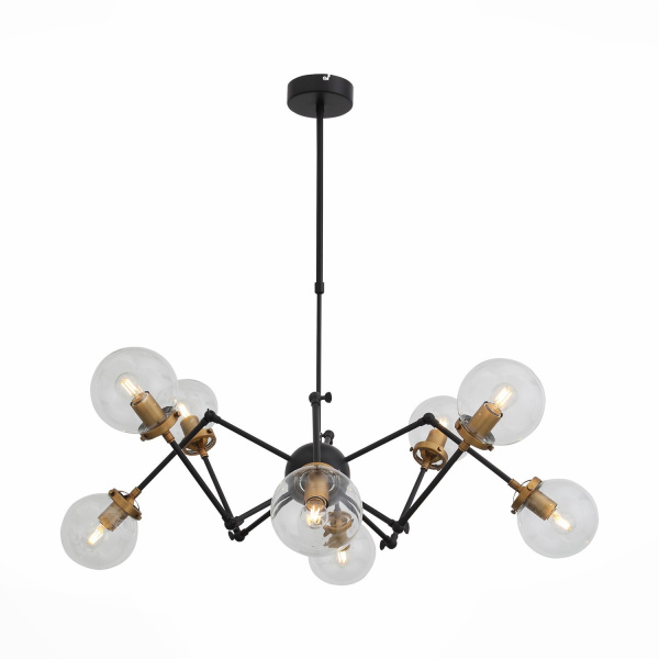 Люстра потолочная Черный, Золото/Прозрачный E27 8*40Вт (из 2-х коробок) SL234.402.08 ST LUCE