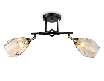 Светильник подвесной TR303032/2 SB/BK/TI бронза/черный/янтарь E27/2 max 40W 580*145*280 Ambrella Light