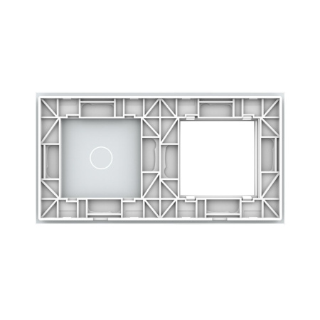 Панель для розетки и сенсорного выключателя, 1 клавиша, цвет белый, стекло Livolo