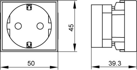 Розетка силовая 2Р+Е, со шторками, «Viva», 2 мод., цвет белый DKC