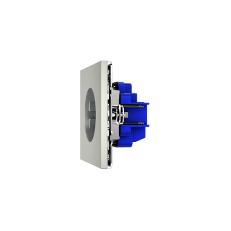 Розетка встраиваемая Voltum S70 с заземлением и защитными шторками, 16А, (сталь)