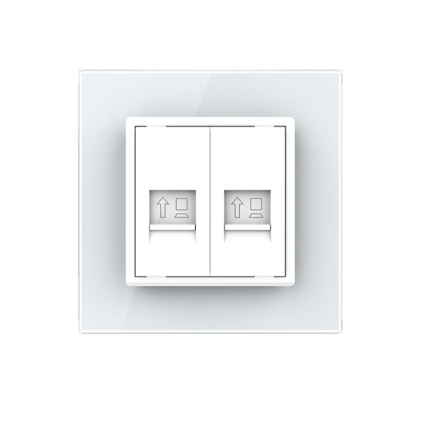 Розетка КОМП RJ-45 двойная Белая Livolo