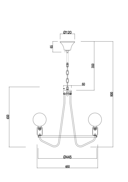 Люстра 5*E27 60Вт Черный IP20 Arabella FR5002PL-05B Freya