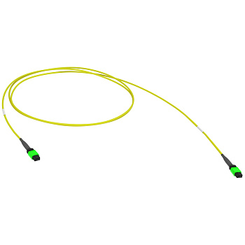 Оптический соединительный шнур 16 ОВ, 9/125 OS2, 1xMTP(16)f APC/1xMTP(16)f APC, тип В, 2 м DKC