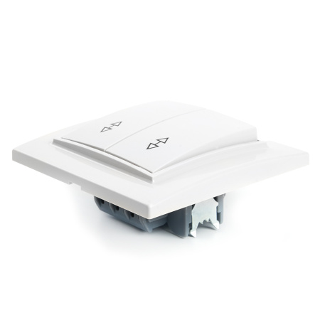 Переключатель 2-клавишный STEKKER PSW10-9005-01, 250В, 10А, серия Эрна, белый