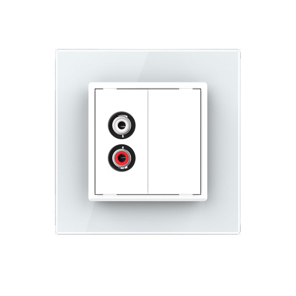 Розетка аудио RCA "2-ой тюльпан" Белая Livolo