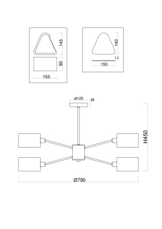 Люстра 8*E14 40Вт Хром IP20 Brianne FR5040PL-08CH Freya