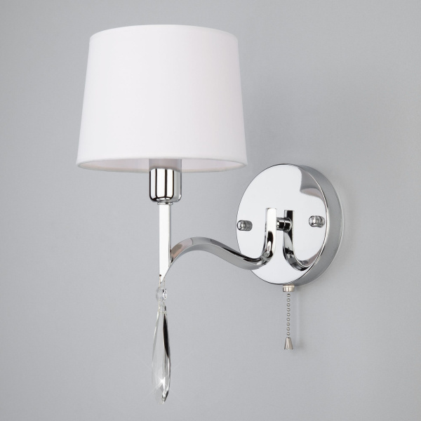 Настенное бра с абажуром 1*E14 40Вт хром IP20 Madera (10127/1 хром) Eurosvet