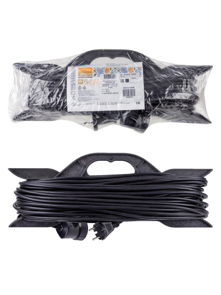 Удлинитель-шнур на рамке силовой народный У-12006 ПВС 2200 Вт б/з, 10м, штепс. гнездо TDM