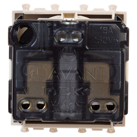 Розетка модульная, 2P+E, с з/ш, "Avanti", "Ванильная дымка", 2 модуля DKC