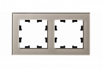 ATLASDESIGN NATURE Рамка горизонт/вертик 2 мест . органическое стекло шампань IP20 Schneider Electric