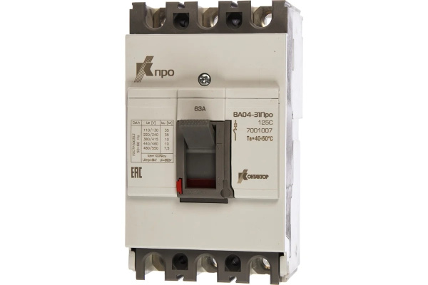 Выключатель автоматический ВА04-31 Про 3П 63А 10кА (100C)