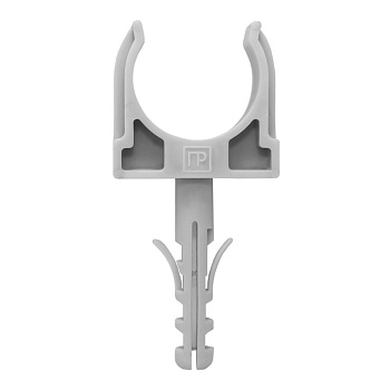 Крепеж-клипса с дюбелем серая d16 мм (100шт/1500шт уп/кор) Промрукав