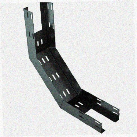 Лоток перфорированный КП 500х80-90 У3 для поворота трассы вверх на 90, окрашенный, S1,5