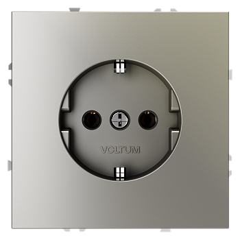 Розетка встраиваемая Voltum S70 с заземлением 16А, (шелк)