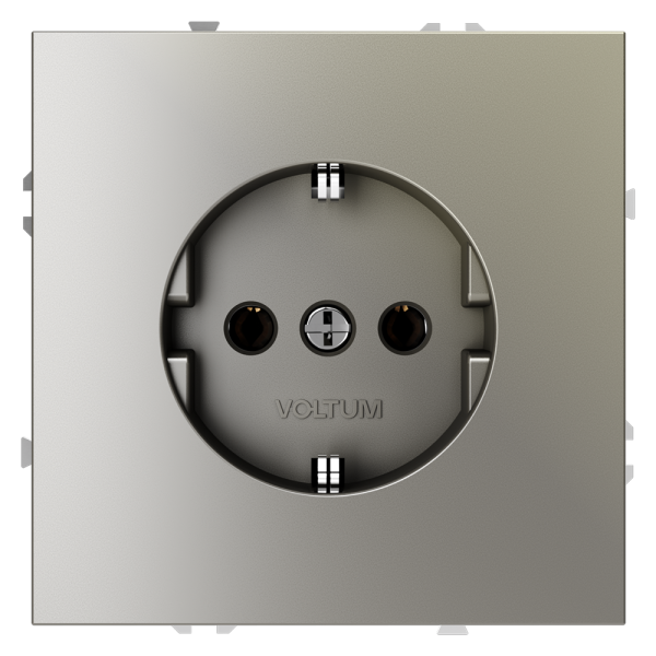 Розетка встраиваемая Voltum S70 с заземлением 16А, (шелк)