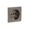Валенсия Лицевая панель розетки 1-местной с/з 16А графит с защ, штор, EKF