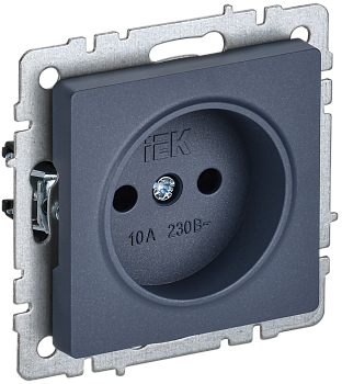 BRITE Розетка 1-местная без з/з без защитных шторок 10А РС10-1-0-БрМ маренго IEK BRITE Розетка 1-местная без з/з без защитных шторок 10А РС10-1-0-БрМ маренго IEK
