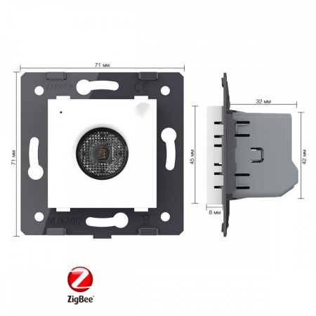 Датчик шума и освещенности ZigBee, цвет белый (механизм) Livolo