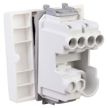 Выключатель одноклавишный модульный, "Avanti", "Белое облако", 2 модуля DKC