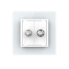 Розетка спутниковая SAT двойная Белая Livolo