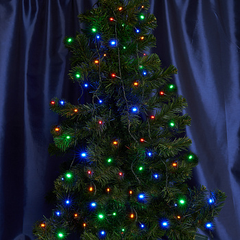 CL43 Гирлянда линейная, 200 LED мультиколор, статичная, 20 м +1.5м, черный шнур